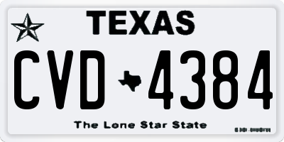 TX license plate CVD4384