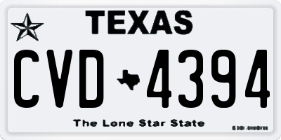 TX license plate CVD4394