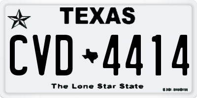 TX license plate CVD4414