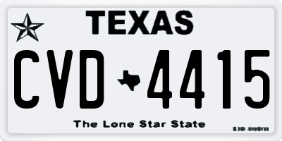 TX license plate CVD4415