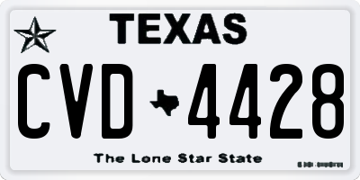 TX license plate CVD4428
