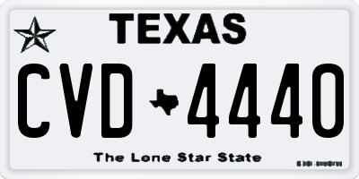TX license plate CVD4440