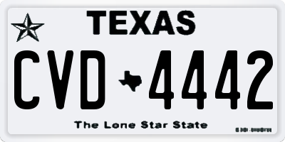 TX license plate CVD4442