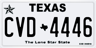 TX license plate CVD4446