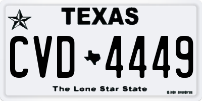 TX license plate CVD4449