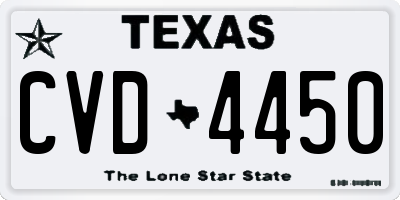 TX license plate CVD4450