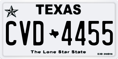 TX license plate CVD4455