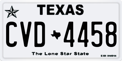 TX license plate CVD4458