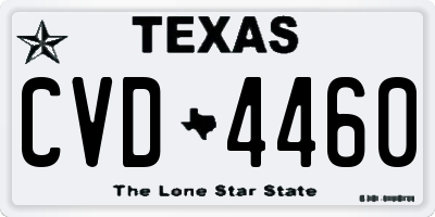 TX license plate CVD4460