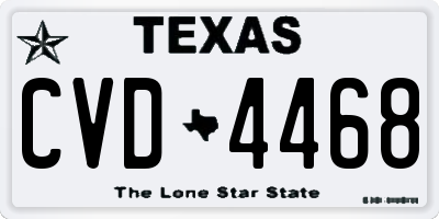 TX license plate CVD4468