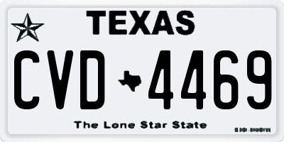 TX license plate CVD4469