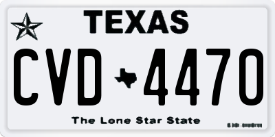 TX license plate CVD4470
