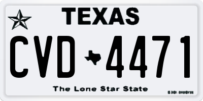 TX license plate CVD4471