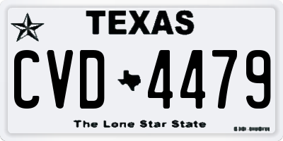 TX license plate CVD4479