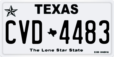 TX license plate CVD4483