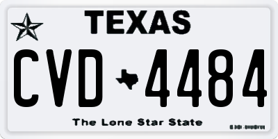 TX license plate CVD4484