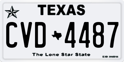 TX license plate CVD4487