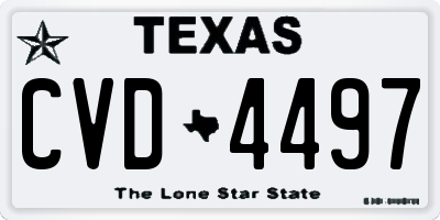 TX license plate CVD4497