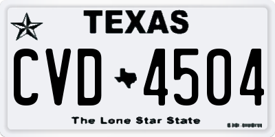 TX license plate CVD4504