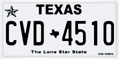 TX license plate CVD4510
