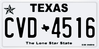 TX license plate CVD4516