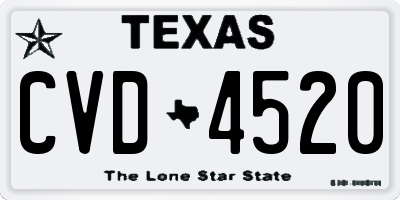 TX license plate CVD4520