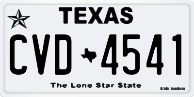 TX license plate CVD4541
