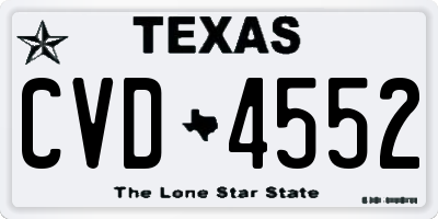 TX license plate CVD4552