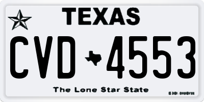 TX license plate CVD4553