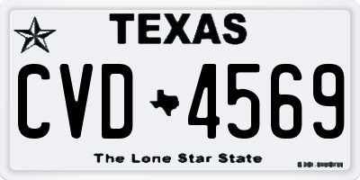 TX license plate CVD4569