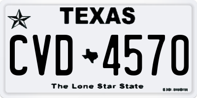 TX license plate CVD4570