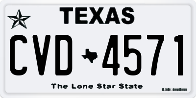 TX license plate CVD4571