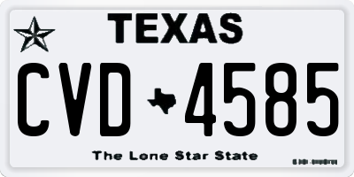 TX license plate CVD4585