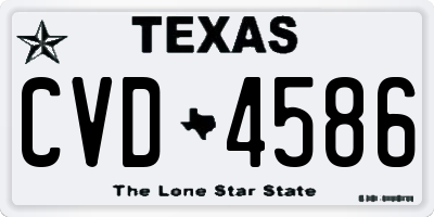 TX license plate CVD4586