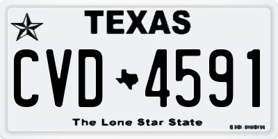 TX license plate CVD4591