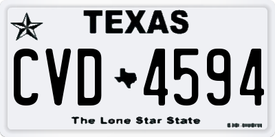 TX license plate CVD4594
