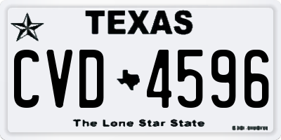 TX license plate CVD4596