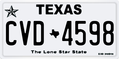 TX license plate CVD4598