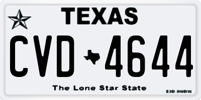 TX license plate CVD4644