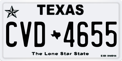 TX license plate CVD4655