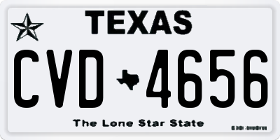 TX license plate CVD4656