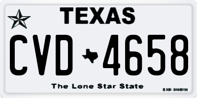 TX license plate CVD4658