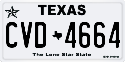 TX license plate CVD4664