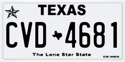 TX license plate CVD4681