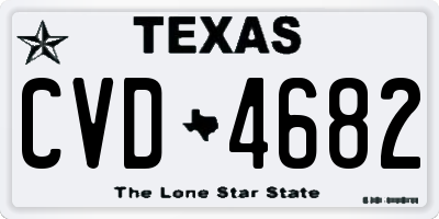 TX license plate CVD4682