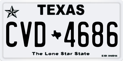 TX license plate CVD4686