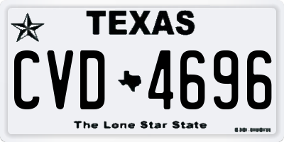 TX license plate CVD4696