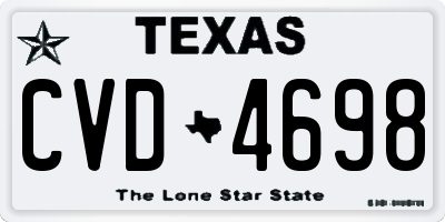 TX license plate CVD4698