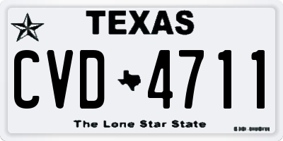 TX license plate CVD4711