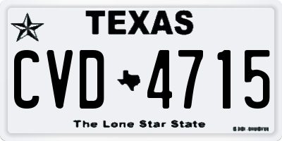 TX license plate CVD4715